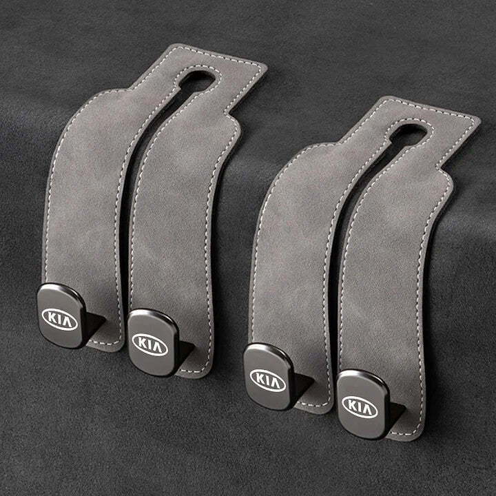 Twin Hook Leather Car Headrest Hangers