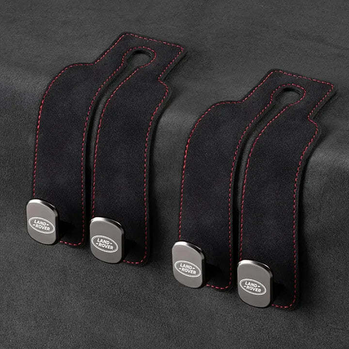 Twin Hook Leather Car Headrest Hangers