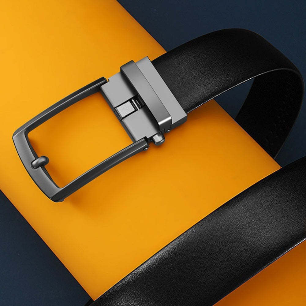 Leather Ratchet Belt With Adjustable Buckle - LR011
