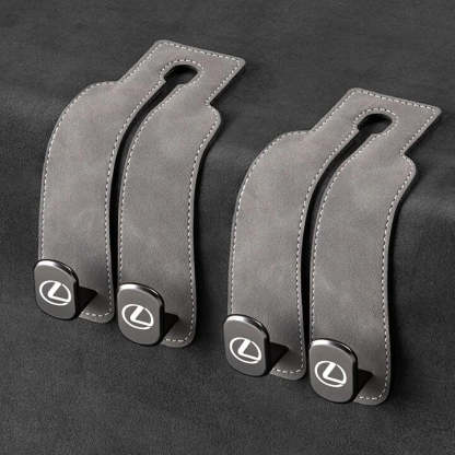 Twin Hook Leather Car Headrest Hangers