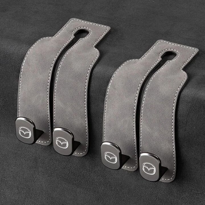 Twin Hook Leather Car Headrest Hangers