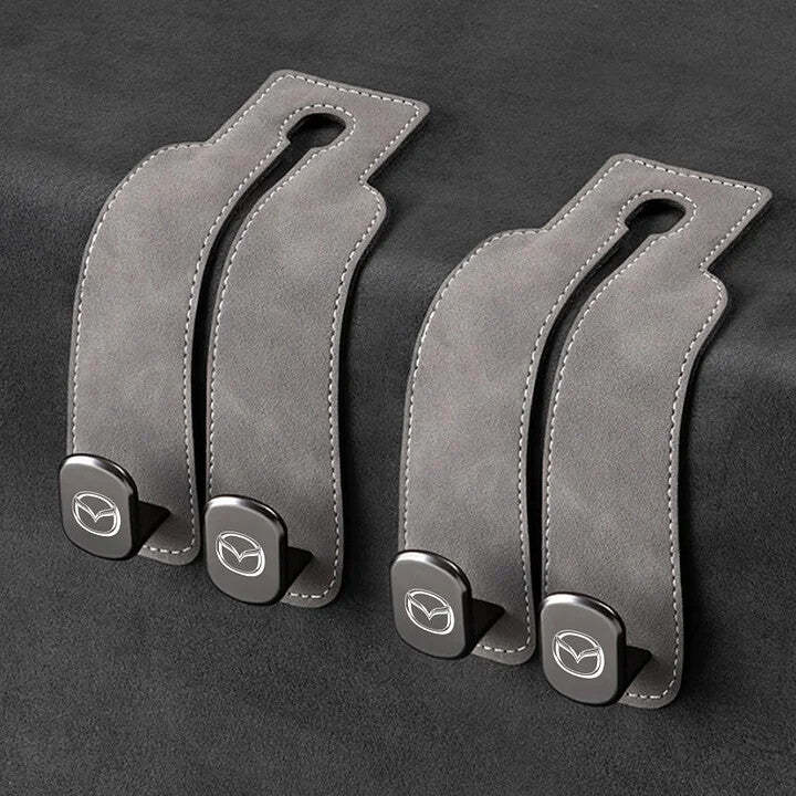 Twin Hook Leather Car Headrest Hangers