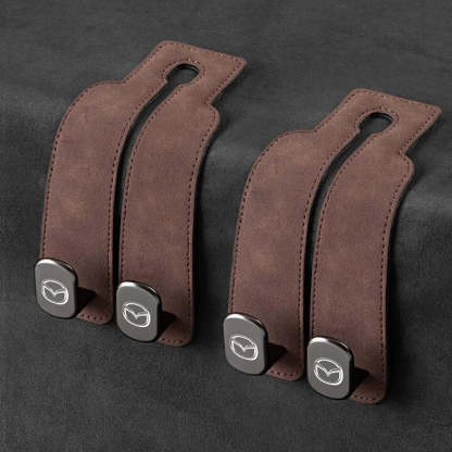 Twin Hook Leather Car Headrest Hangers