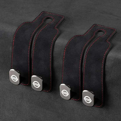 Twin Hook Leather Car Headrest Hangers