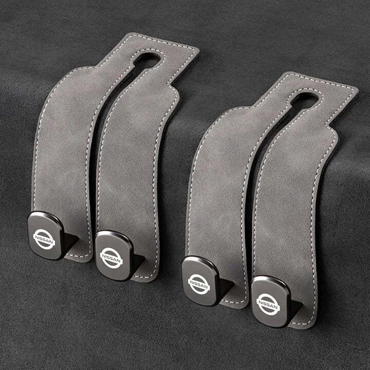 Twin Hook Leather Car Headrest Hangers