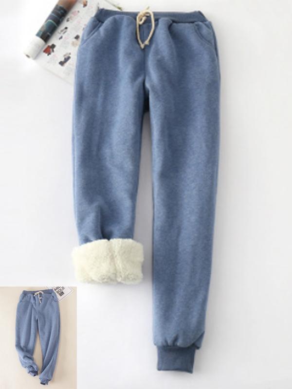 Casual Cotton Round Neck Solid Sweatshirt & Pants