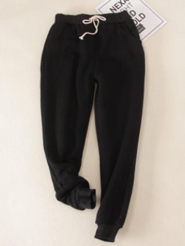 Casual Cotton Round Neck Solid Sweatshirt & Pants