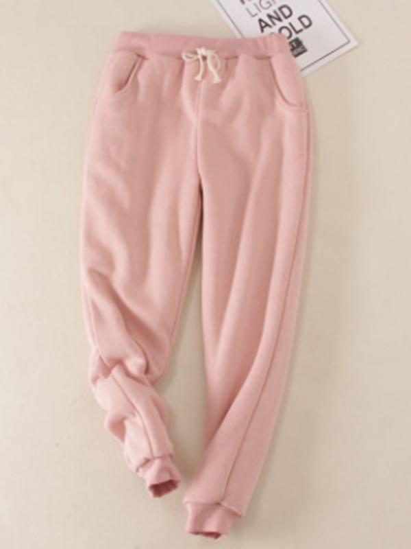 Casual Cotton Round Neck Solid Sweatshirt & Pants