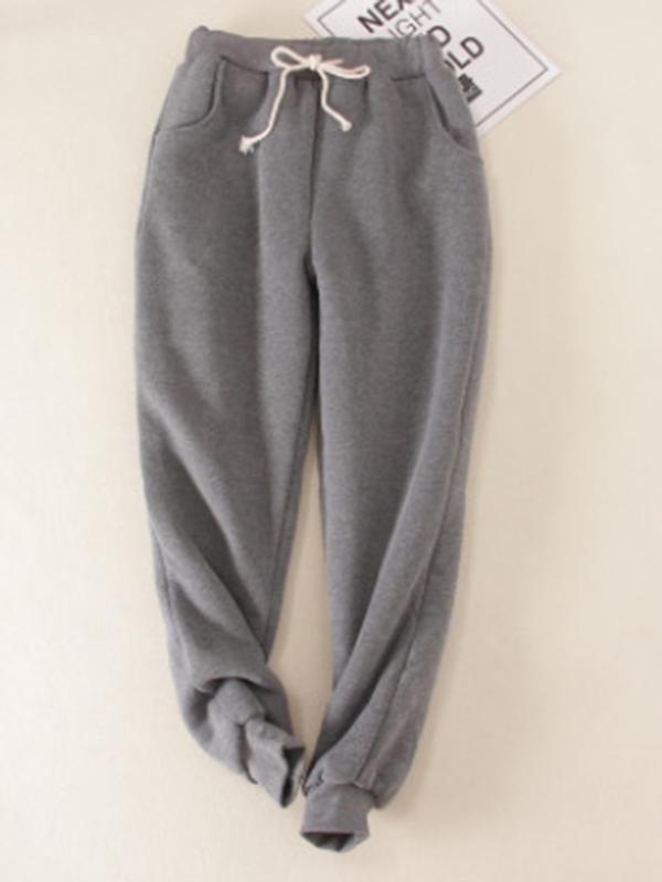 Casual Cotton Round Neck Solid Sweatshirt & Pants