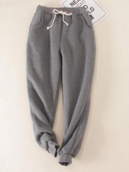 Casual Cotton Round Neck Solid Sweatshirt & Pants