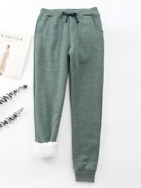 New Warm Solid Cotton Pants