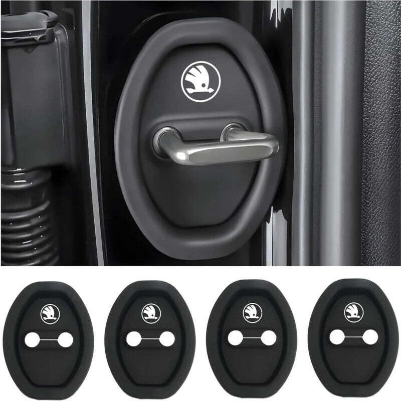 Universal Silicone Car Door Latch Covers - 4PCS Anti-Rust Noise Dampers
