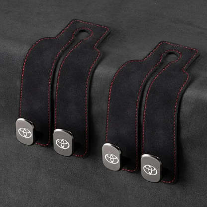 Twin Hook Leather Car Headrest Hangers