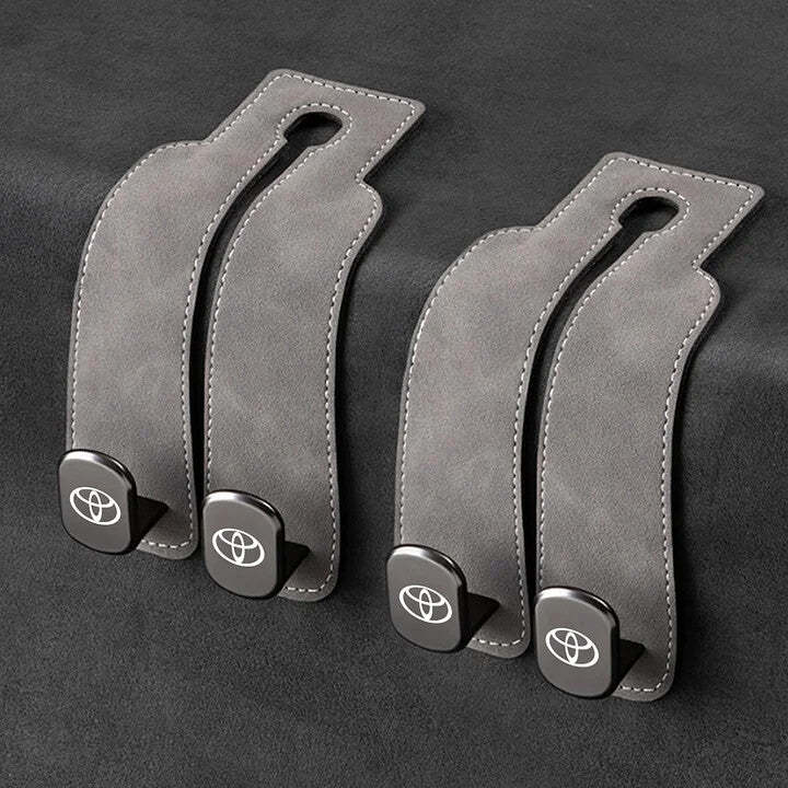 Twin Hook Leather Car Headrest Hangers