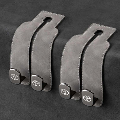 Twin Hook Leather Car Headrest Hangers