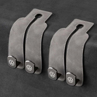 Twin Hook Leather Car Headrest Hangers