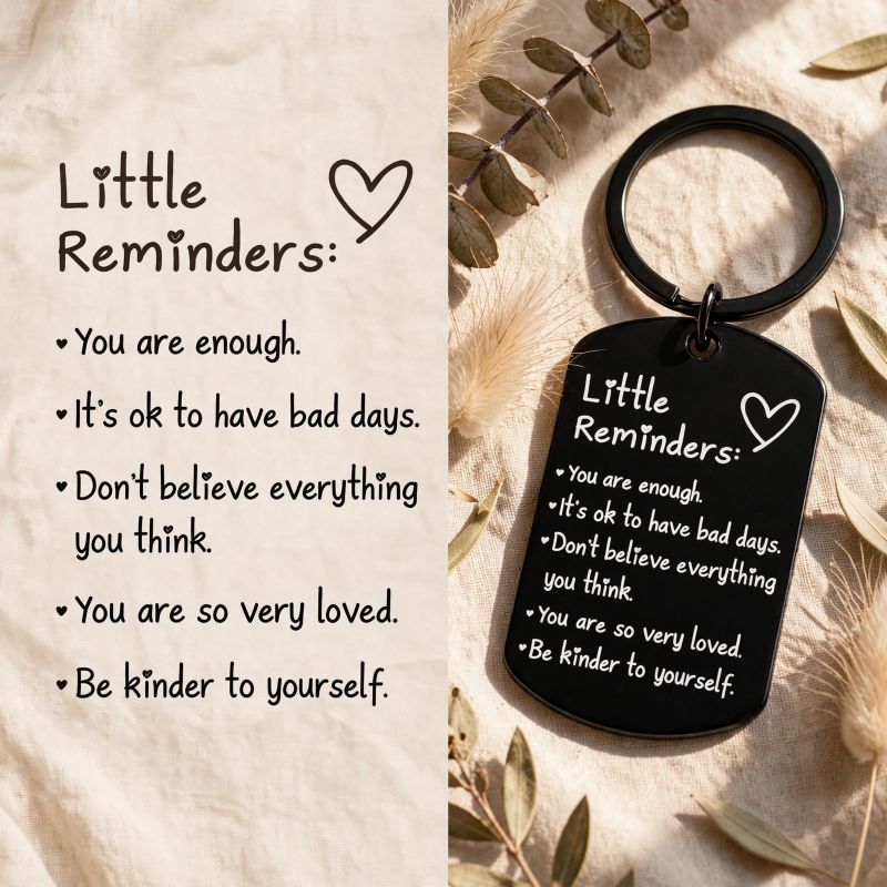 You Are Enough Inspirational Little Reminder Keychain