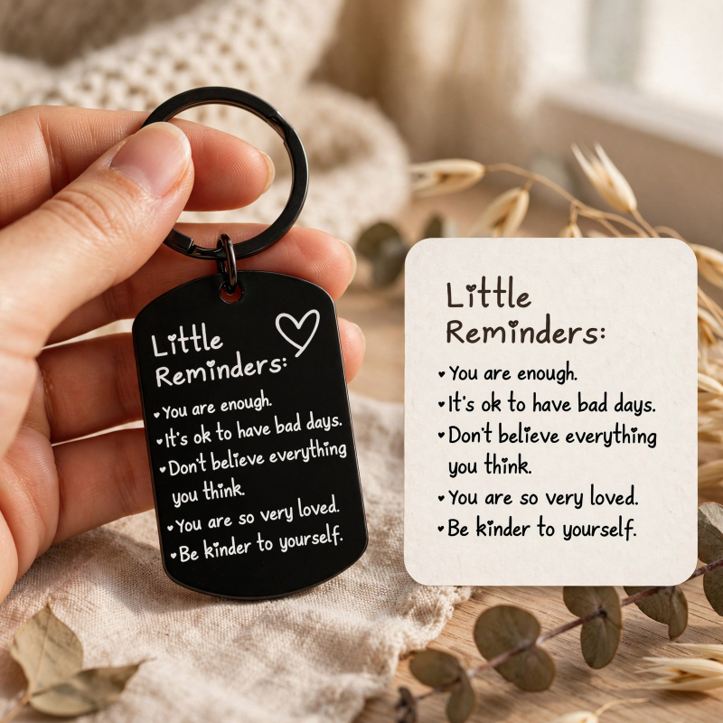 You Are Enough Inspirational Little Reminder Keychain