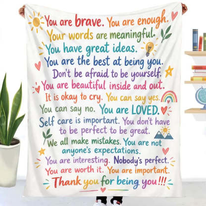 Affirmation blanket featuring an inspirational quote design