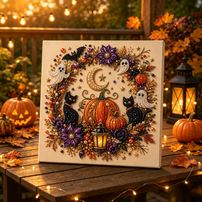 Halloween Pearl Art DIY Kit – Turn Tiny Pearls into Spooky-Cute Magic