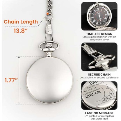 Luxury Vintage Pocket Watch For Dad - I Will Always Be Your Little Girl