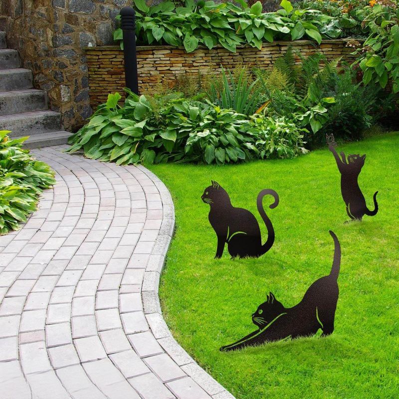 Metal Garden Art - Cats Silhouette Set
