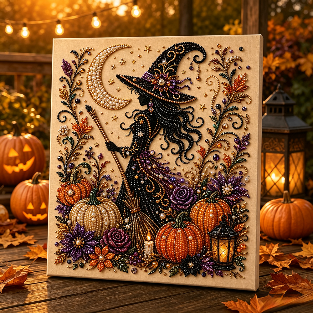 Halloween Pearl Art DIY Kit – Turn Tiny Pearls into Spooky-Cute Magic