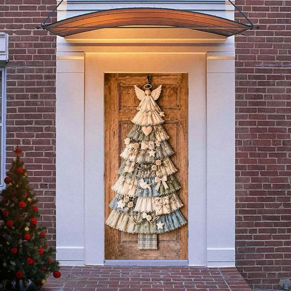 Christmas fabric door cover featuring an eagle design