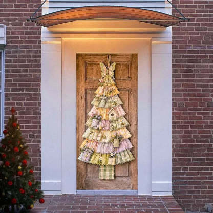 Full-length view of a Christmas fabric door decoration