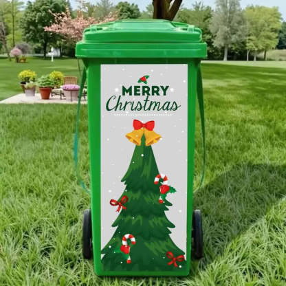 Creative Trash Can Sticker With Colourful Cartoon