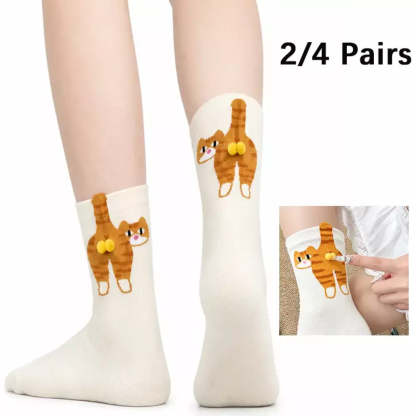 Cute cat socks for women and men with playful feline details