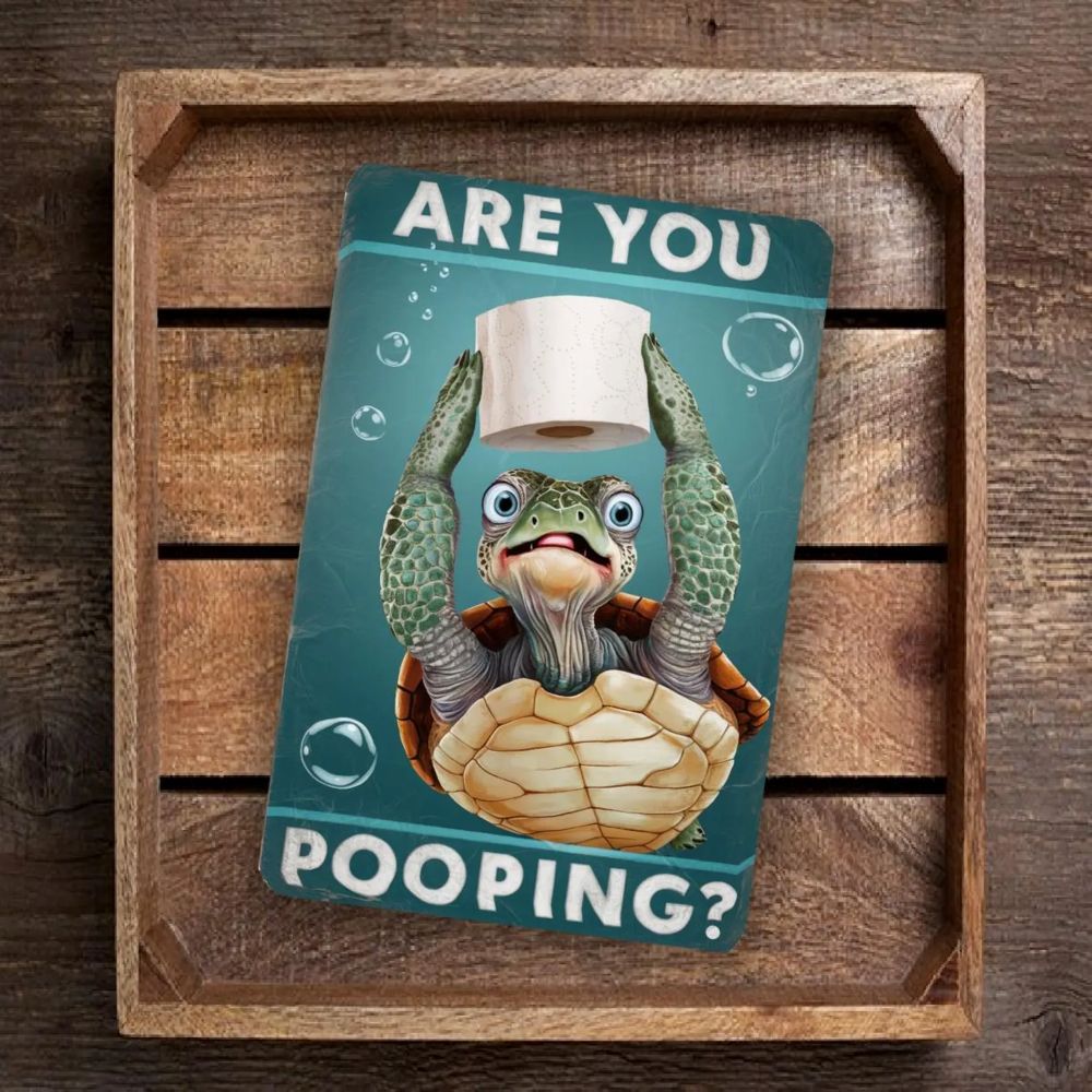 Vintage Metal Sign – Funny"Are You Pooping?" Wall Decor - BW018