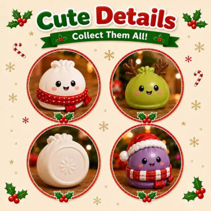 Mini Christmas squishy toys with cute festive character designs