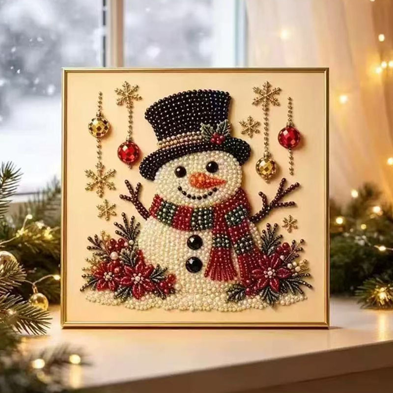 Christmas Pearl Diamond Art Kit – 3D Beaded DIY Holiday Decor