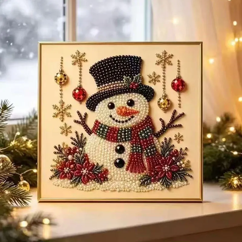 Christmas Pearl Diamond Art Kit – 3D Beaded DIY Holiday Decor
