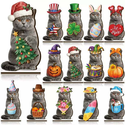 Cute wooden animal desk decor gift for pet lovers