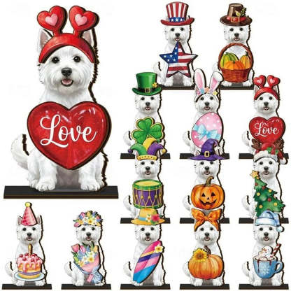 Interchangeable animal wooden sign decorated for Anniversary