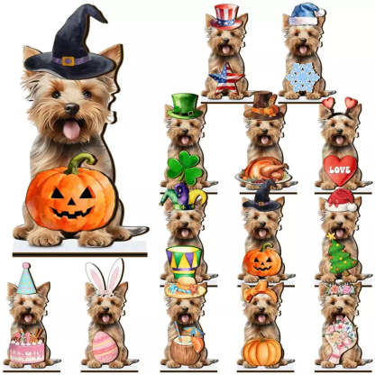 Interchangeable animal desk sign with Halloween magnetic accessories