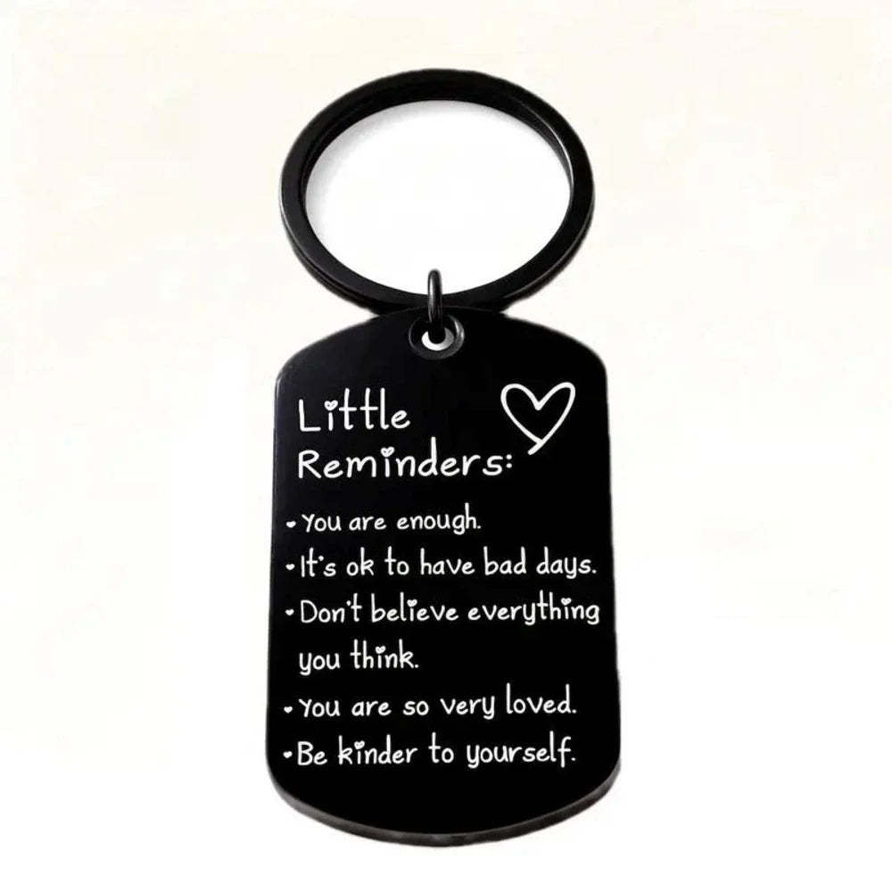 Inspirational You Are Enough keychain with a positive message