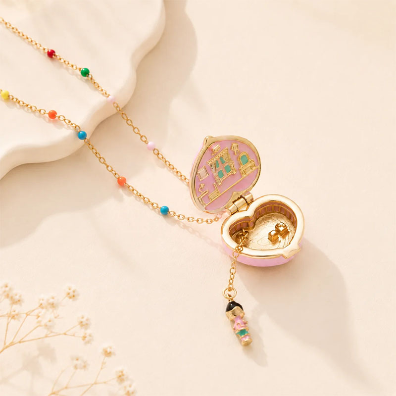 🎉Magical Heart Locket Necklace with Fairy Charms
