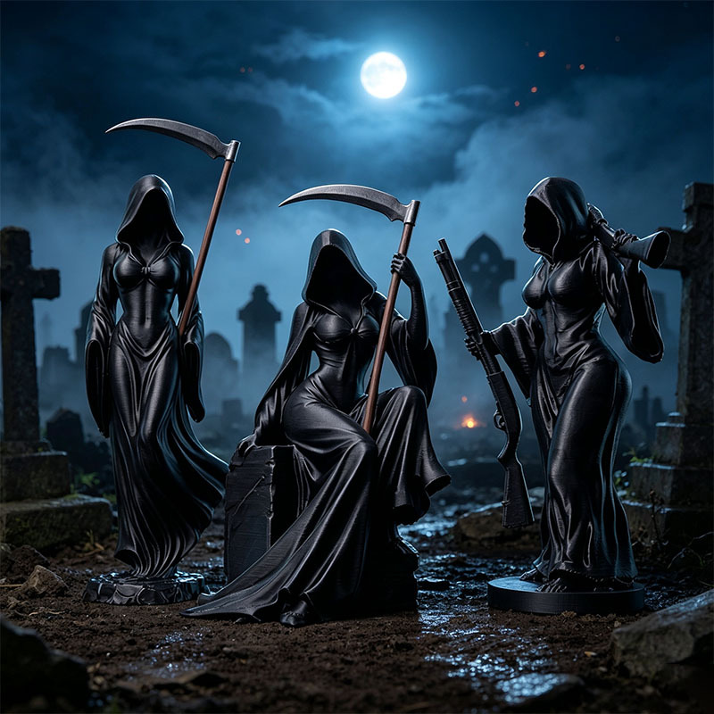 🧙Witch's Grim Reaper Scythe Statue Ornament (3-Piece Set)