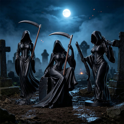 🧙Witch's Grim Reaper Scythe Statue Ornament (3-Piece Set)