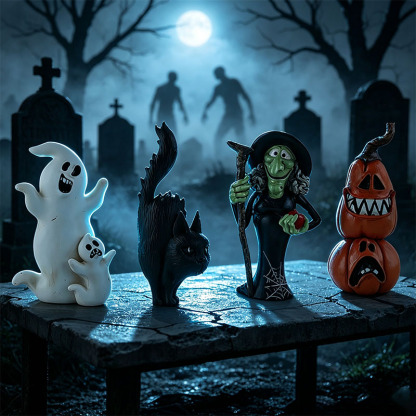 😈🎁Halloween Creative Funny Ornaments (4-Piece Set)