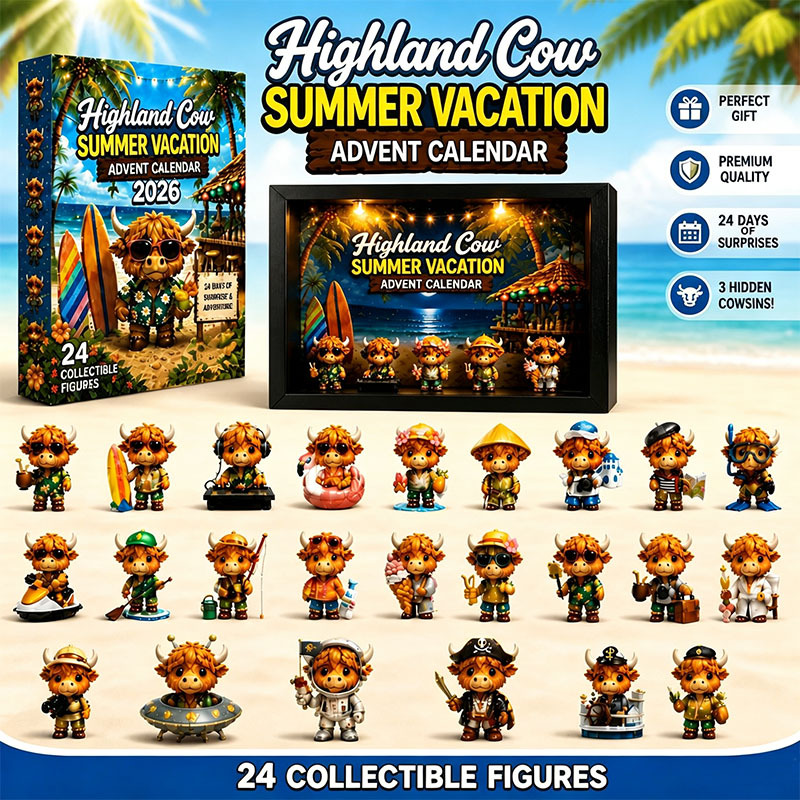 🌴🐮Highland Cow Summer Vacation Advent Calendar 2026