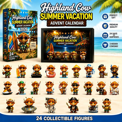 🌴🐮Highland Cow Summer Vacation Advent Calendar 2026