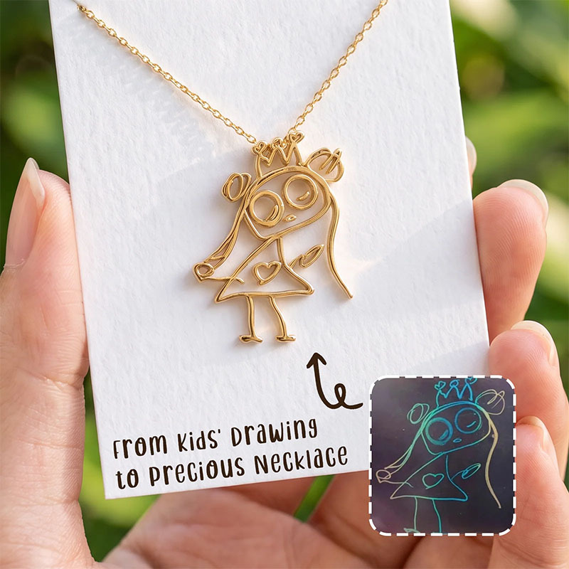 Personalized Kids Drawing Necklace