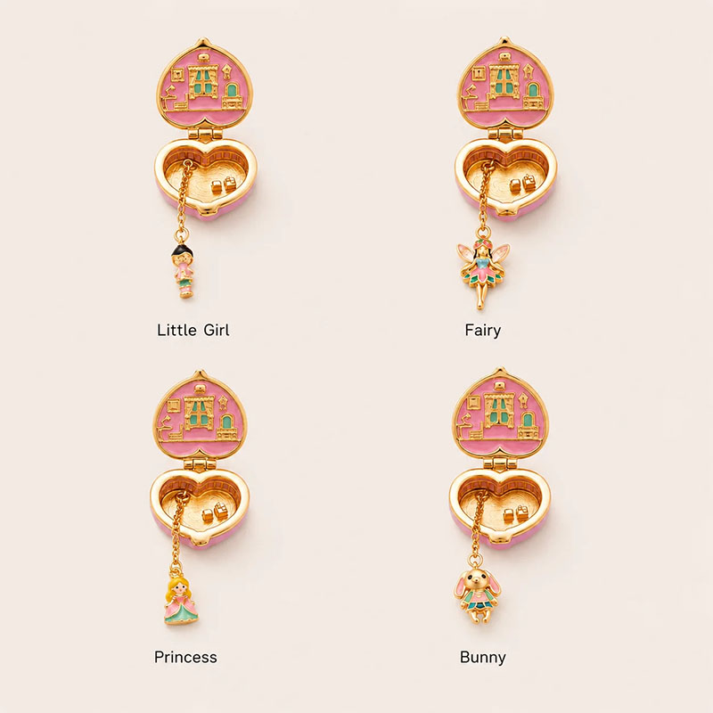 🎉Magical Heart Locket Necklace with Fairy Charms