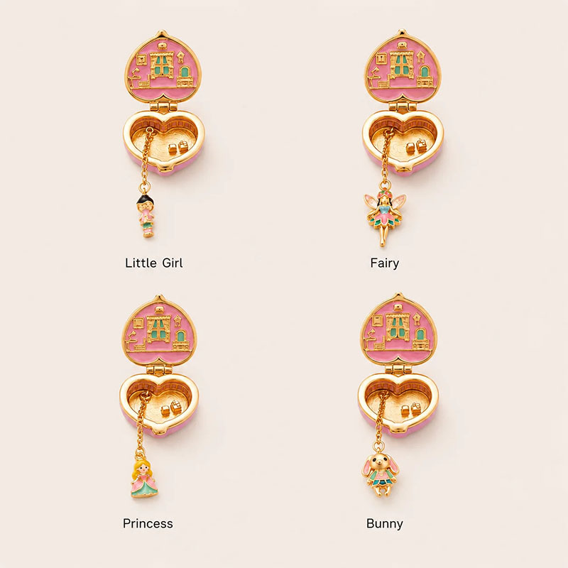 🎉Magical Heart Locket Necklace with Fairy Charms