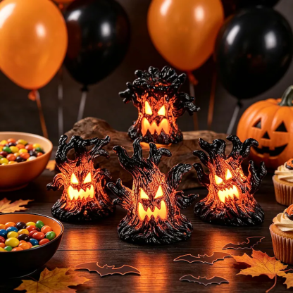 Halloween Haunted Spooky Face Tree Ornaments Light for Home & Party