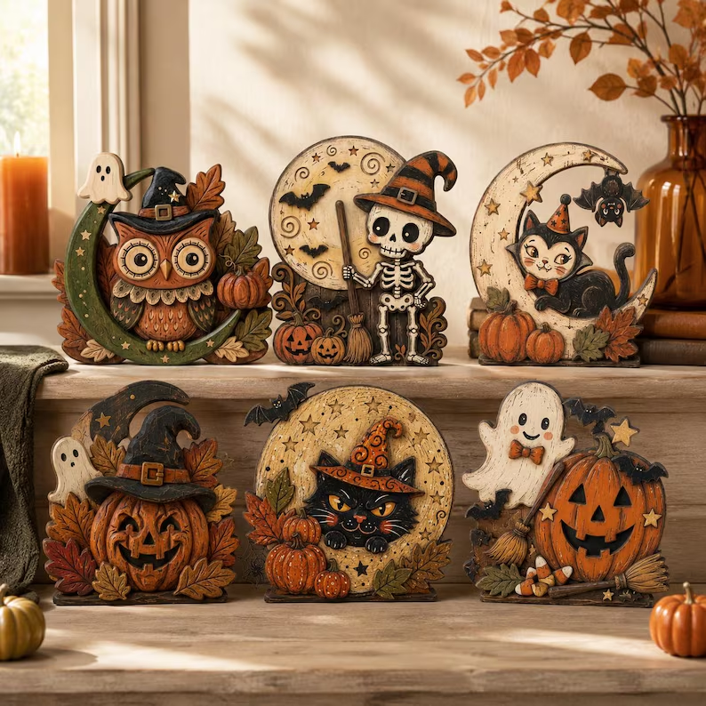 🎁Halloween Gift Wood Shelf Sitter